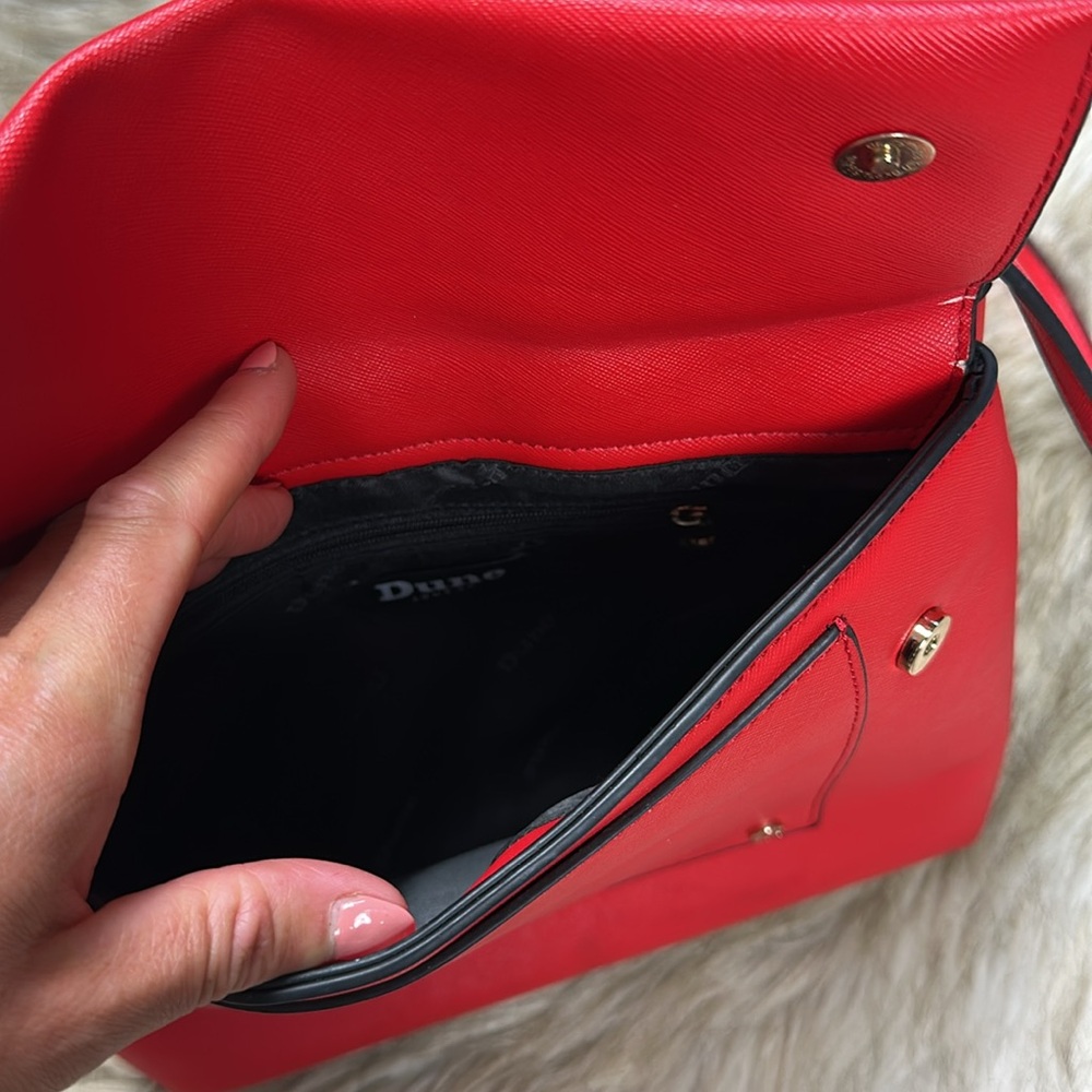 Dune London Red Leather Crossbody Bag - Picture 12 of 16